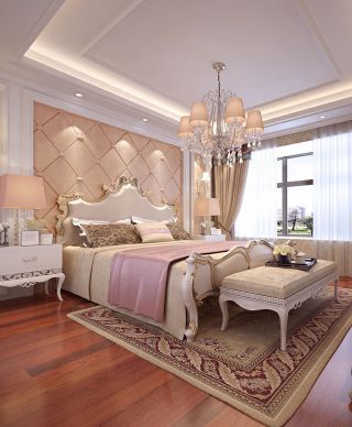 欧式风格卧室床尾凳装修设计效果图片