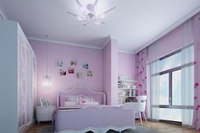 粉色卧室装修效果图 卧室阳台一体装修图