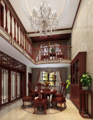 中式风格家居复式餐厅装修效果图