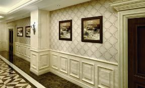 宾馆走廊背景墙墙纸装修效果图
