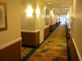 宾馆走廊效果图 壁灯装修效果图片