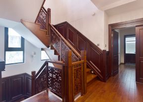 新中式别墅设计 室内楼梯图片