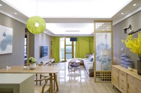 新中式别墅设计 客厅窗帘装修效果图