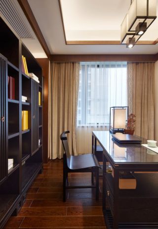 新中式别墅设计书房装修效果图欣赏