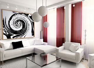 60平米小户型客厅墙画装饰画装修效果图片