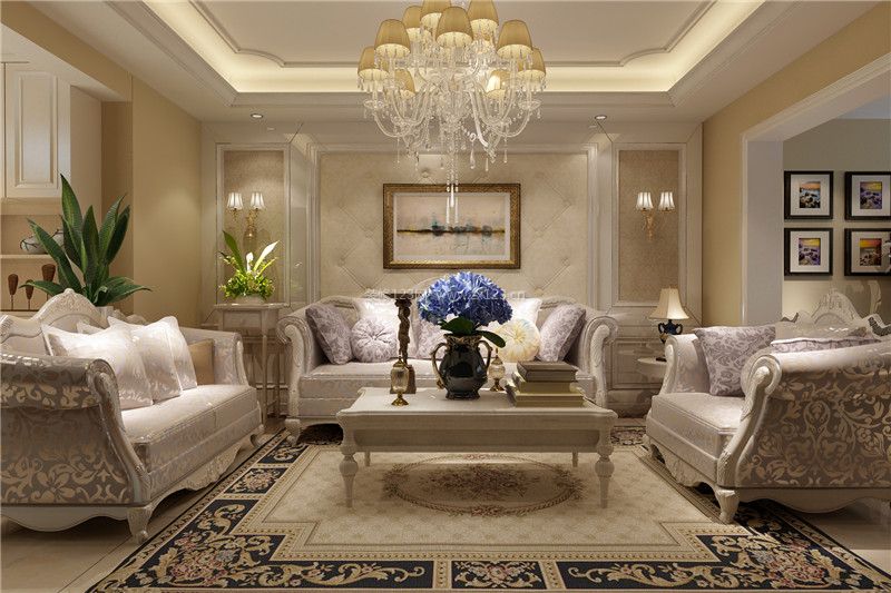 最新欧式客厅地毯装修效果图片
