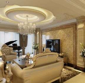 客厅石膏板吊顶造型