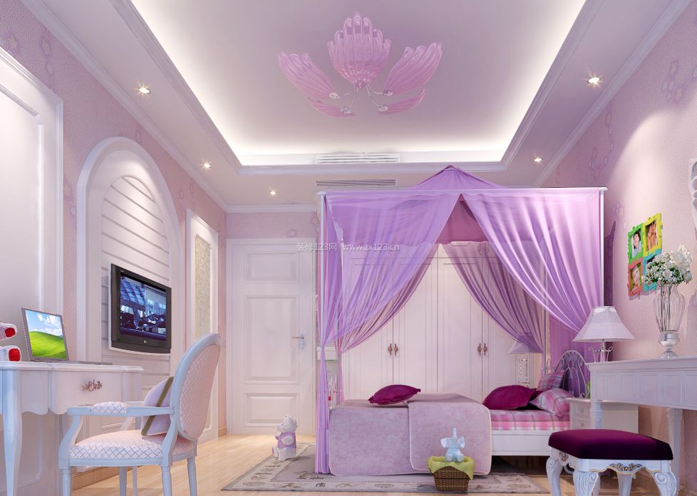 灰紫色房间效果图图片