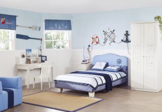 女生卧室简约地中海风格装修效果图片