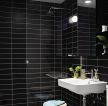 现代简约小户型浴室黑色瓷砖贴图装修效果图