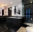 现代时尚风格浴室黑色地砖装修效果图片