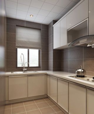 现代小户型家庭厨房橱柜装修效果图片