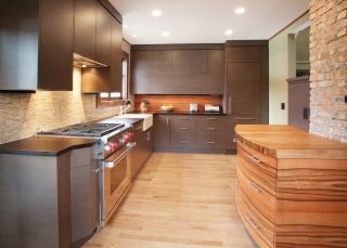 混搭风格家庭厨房橱柜装修效果图