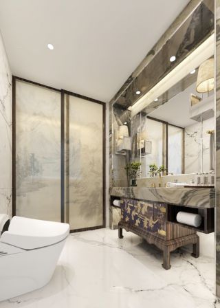 中式小复式浴室柜装修效果图片案例