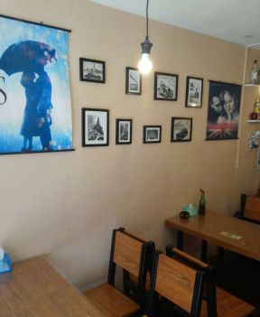 小餐馆装修效果图 装修照片墙效果图