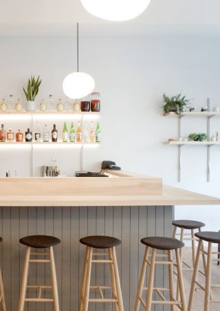 现代室内装修开放式厨房吧台餐桌效果图片