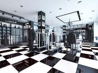 现代简约黑白风格服装店面设计 