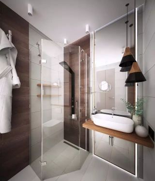 家庭小型卫生间室内玻璃淋浴间装修效果图