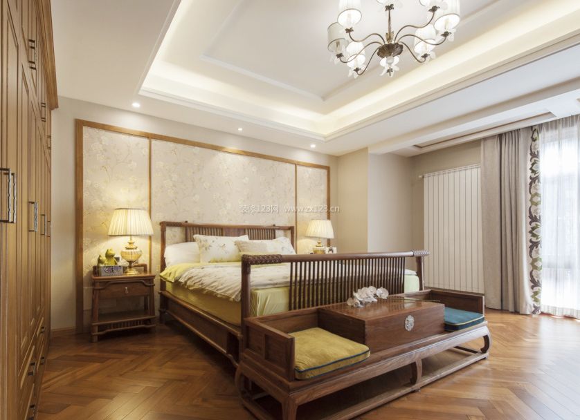 家装卧室设计新中式风格元素效果图片