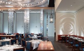 小型酒店餐厅装修效果图 背景墙设计装修效果图片
