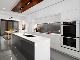 纯美式乡村风格厨房白色橱柜装修效果图片