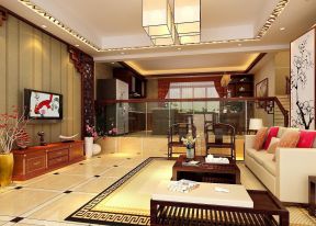 现代中式电视柜 中式客厅装潢效果图