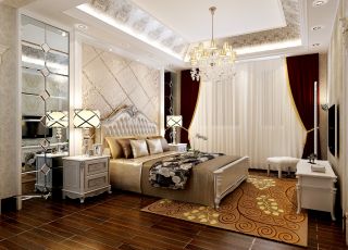 欧式现代宜家家居卧室设计窗帘图片