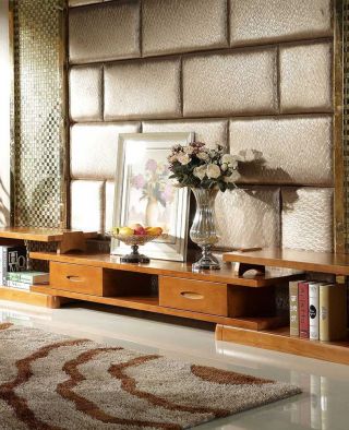 现代中式电视柜家庭室内装潢设计效果图欣赏
