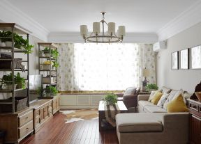 美式现代风格 家装客厅窗帘效果图