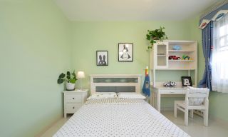 大户型儿童房绿色墙面装修效果图片欣赏