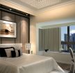 现代风格现代卧室床头背景墙效果图