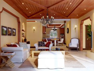 美式设计风格家庭客厅灯具效果图片