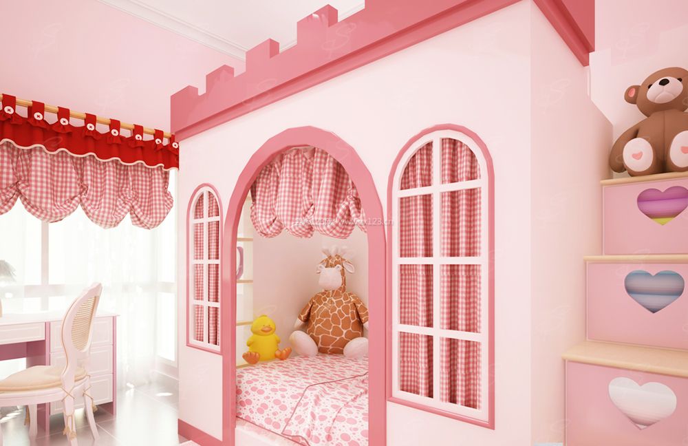 女孩儿童房儿童床设计装修效果图片