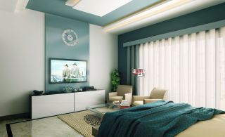 长型卧室电视墙设计效果图