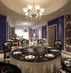豪华欧式餐厅 室内装饰设计效果图
