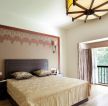 新中式风格卧室床头背景墙装修设计图片