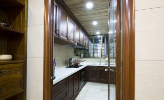 新中式风格厨房橱柜装修设计图片