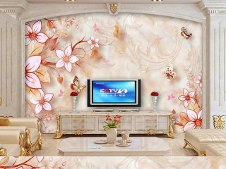 现代风格电视墙背景墙墙纸效果图