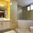 欧式浴室室内白色浴缸装修效果图片
