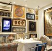 欧式设计小型西餐厅墙面装饰装修效果图片