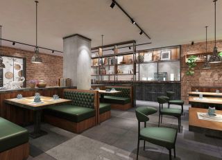 2023简约时尚风格设计小型西餐厅装修效果图片