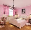 儿童卧室床头背景墙粉色设计
