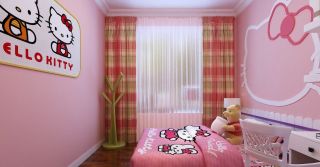 儿童房间床头背景墙造型装修效果图片