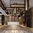 中式酒店设计元素大厅吊顶效果图