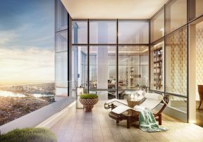 2023大型别墅设计客厅阳台装修图库