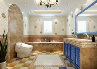 地中海风格装饰设计卫生间地面瓷砖贴图