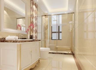 欧式家装设计卫生间地面瓷砖效果贴图