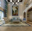 地中海复式客厅设计装修效果图欣赏