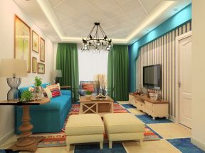 地中海客厅设计 客厅颜色搭配效果图