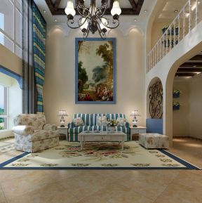 地中海客厅设计 复式客厅装修效果图欣赏